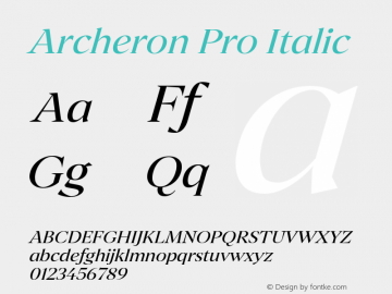 ArcheronPro-Regularitalic Version 1.000;hotconv 1.0.109;makeotfexe 2.5.65596图片样张