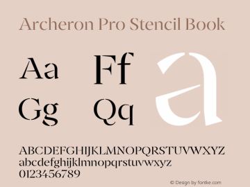 ArcheronProStencil-Book Version 1.000;hotconv 1.0.109;makeotfexe 2.5.65596图片样张