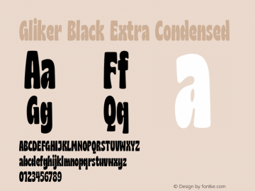 Gliker Black Extra Condensed Version 1.000 | w-rip DC20200615图片样张