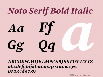 Noto Serif Bold Italic Version 3.001;hotconv 1.0.111;makeotfexe 2.5.65597图片样张