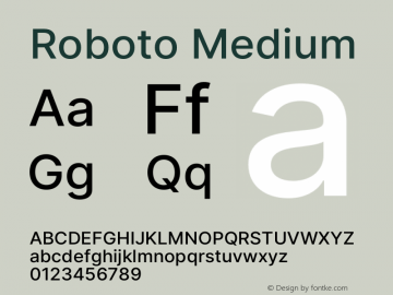 Roboto Medium Version 3.018;git-588b23468图片样张