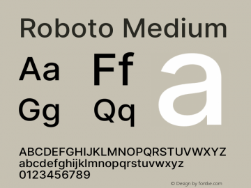 Roboto Medium Version 3.019;git-0a5106e0b图片样张