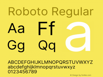 Roboto Regular Version 3.019;git-0a5106e0b图片样张