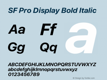SF Pro Display Bold Italic Version 17.0d9e1图片样张