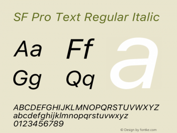 SF Pro Text Regular Italic Version 17.0d9e1图片样张