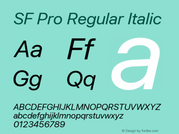 SF Pro Italic Version 17.0d9e1图片样张