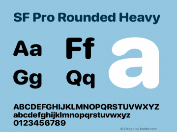 SF Pro Rounded Heavy Version 17.0d9e1图片样张