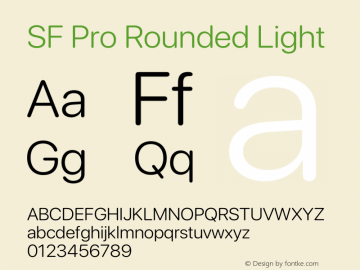 SF Pro Rounded Light Version 17.0d9e1图片样张