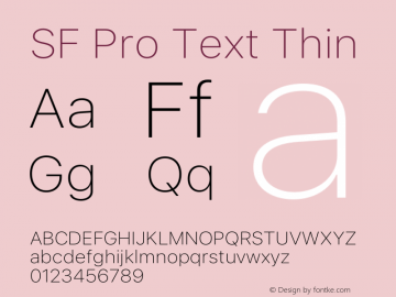 SF Pro Text Thin Version 17.0d9e1图片样张