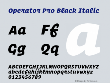 OperatorPro-BlackItalic Version 1.200 Pro图片样张