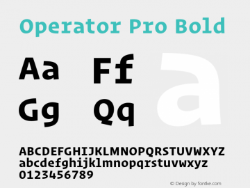 OperatorPro-Bold Version 1.200 Pro图片样张