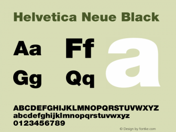 Helvetica Neue Black Version 2.000 Build 1000图片样张