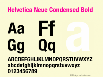 Helvetica Neue Condensed Bold Version 2.000 Build 1000图片样张