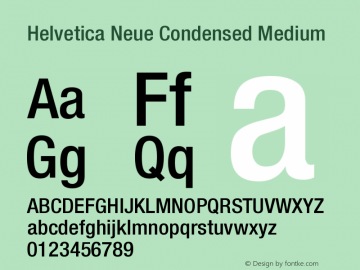Helvetica Neue Condensed Medium Version 2.000 Build 1000图片样张