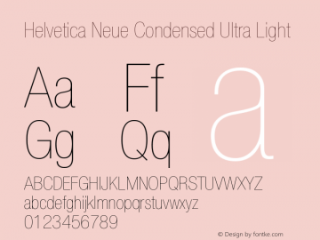 Helvetica Neue Condensed Ultra Light Version 2.000 Build 1000图片样张