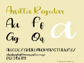 Arsitta Version 1.00;June 19, 2021;FontCreator 13.0.0.2683 64-bit图片样张