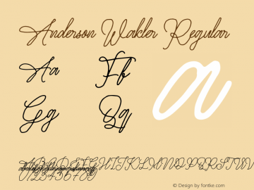 Anderson Wakler Version 1.00;July 10, 2021;FontCreator 11.5.0.2427 32-bit图片样张