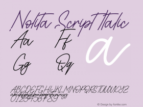 Nolita Script Italic Version 1.00;July 11, 2021;FontCreator 12.0.0.2555 64-bit图片样张