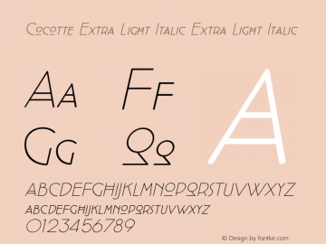 Cocotte Extra Light Italic Version 2.100图片样张