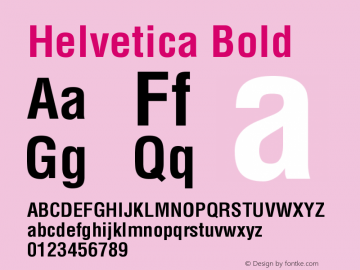 Helvetica Bold 003.001 Font Sample