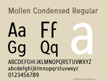 MollenCondensed-Regular Version 1.000图片样张