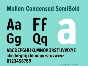 MollenCondensed-SemiBold Version 1.000图片样张