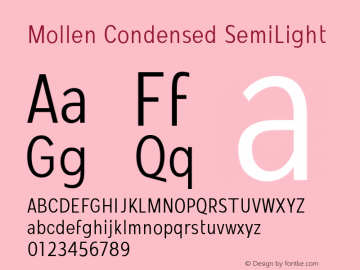 MollenCondensed-SemiLight Version 1.000图片样张