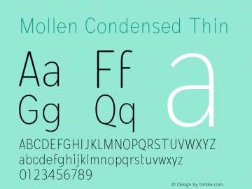 MollenCondensed-Thin Version 1.000图片样张