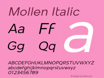 Mollen-Italic Version 1.000图片样张