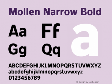 MollenNarrow-Bold Version 1.000图片样张