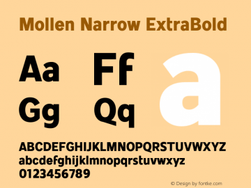 MollenNarrow-ExtraBold Version 1.000图片样张