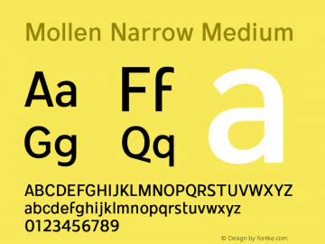 MollenNarrow-Medium Version 1.000图片样张