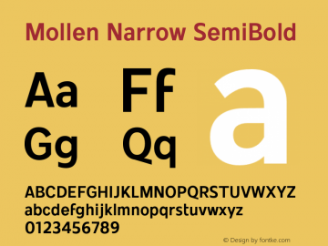 MollenNarrow-SemiBold Version 1.000图片样张