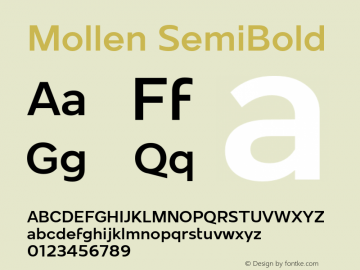 Mollen-SemiBold Version 1.000图片样张