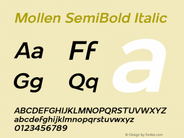 Mollen-SemiBoldItalic Version 1.000图片样张