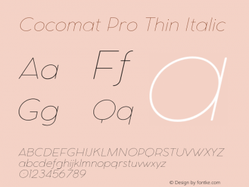 CocomatPro-ThinItalic Version 1.000;hotconv 1.0.109;makeotfexe 2.5.65596图片样张