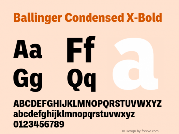 BallingerCondensed-X-Bold Version 1.000;hotconv 1.0.109;makeotfexe 2.5.65596图片样张