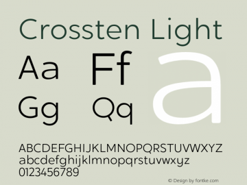 Crossten-Light Version 1.000;hotconv 1.0.109;makeotfexe 2.5.65596图片样张