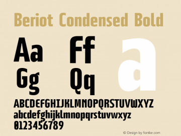 BeriotCondensed-Bold Version 1.000;hotconv 1.0.109;makeotfexe 2.5.65596图片样张