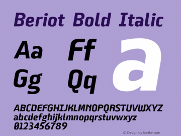 Beriot-BoldItalic Version 1.000;hotconv 1.0.109;makeotfexe 2.5.65596图片样张