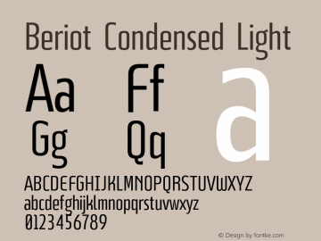 BeriotCondensed-Light Version 1.000;hotconv 1.0.109;makeotfexe 2.5.65596图片样张