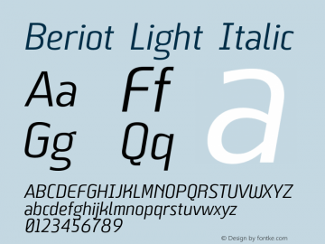 Beriot-LightItalic Version 1.000;hotconv 1.0.109;makeotfexe 2.5.65596图片样张