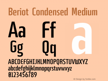 BeriotCondensed-Medium Version 1.000;hotconv 1.0.109;makeotfexe 2.5.65596图片样张