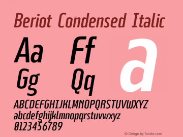 BeriotCondensed-Italic Version 1.000;hotconv 1.0.109;makeotfexe 2.5.65596图片样张