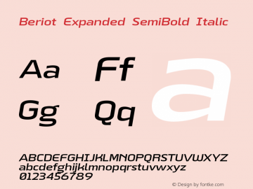 BeriotExpanded-SemiBoldItalic Version 1.000;hotconv 1.0.109;makeotfexe 2.5.65596图片样张