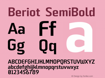 Beriot-SemiBold Version 1.000;hotconv 1.0.109;makeotfexe 2.5.65596图片样张