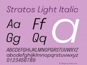 Stratos-LightItalic Version 1.004;PS 1.4;hotconv 1.0.88;makeotf.lib2.5.647800图片样张