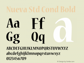 Nueva Std Cond Bold Version 2.081;PS 002.000;hotconv 1.0.67;makeotf.lib2.5.33168 Font Sample