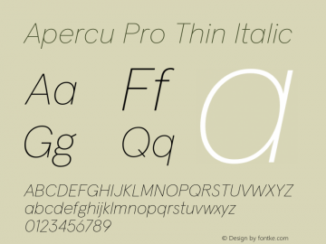 Apercu Pro Thin Italic Version 5.003图片样张