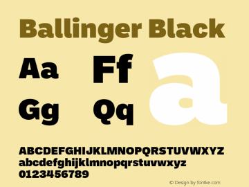 Ballinger Black Version 1.700;PS 001.700;hotconv 1.0.88;makeotf.lib2.5.64775图片样张